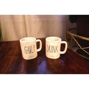 Rae Dunn Artisan Collection by Magenta 210 white‎ ceramic mugs- set of 2